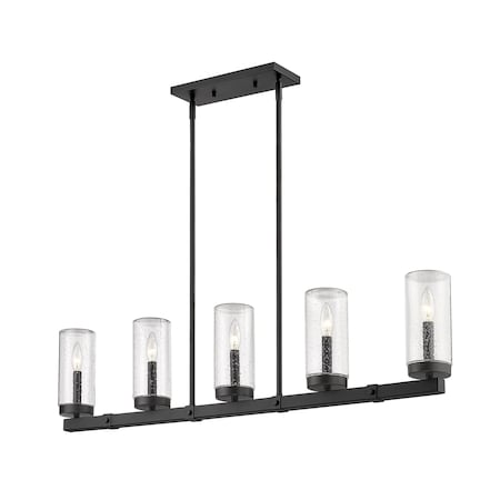 Z-Lite Marlow 5 Light Outdoor Linear, Matte Black And Seedy 589-5L-BK
